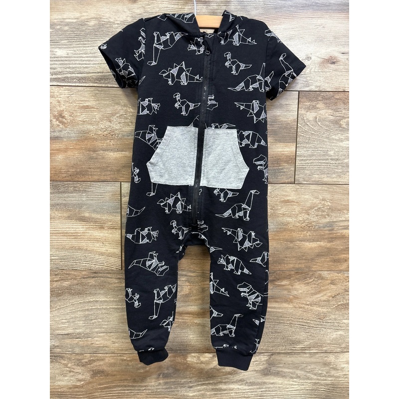 PL Baby Dinosaur Hooded Romper Black sz 24m Black 24m