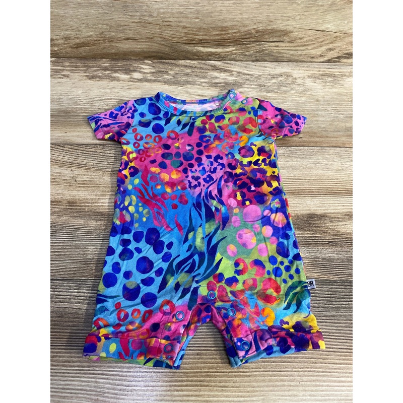 Bums & Roses Let’s Get Wild Shortie Romper sz 3-6m Multicolor 3m