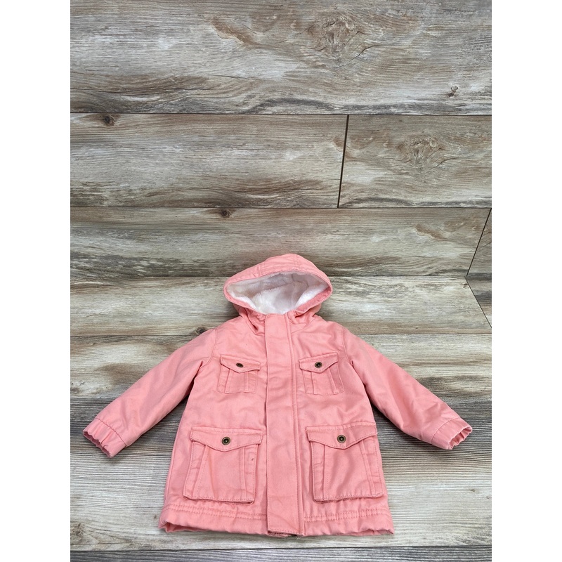 Cat & Jack Zip Up Fleece Lined Jacket Pink sz 18m