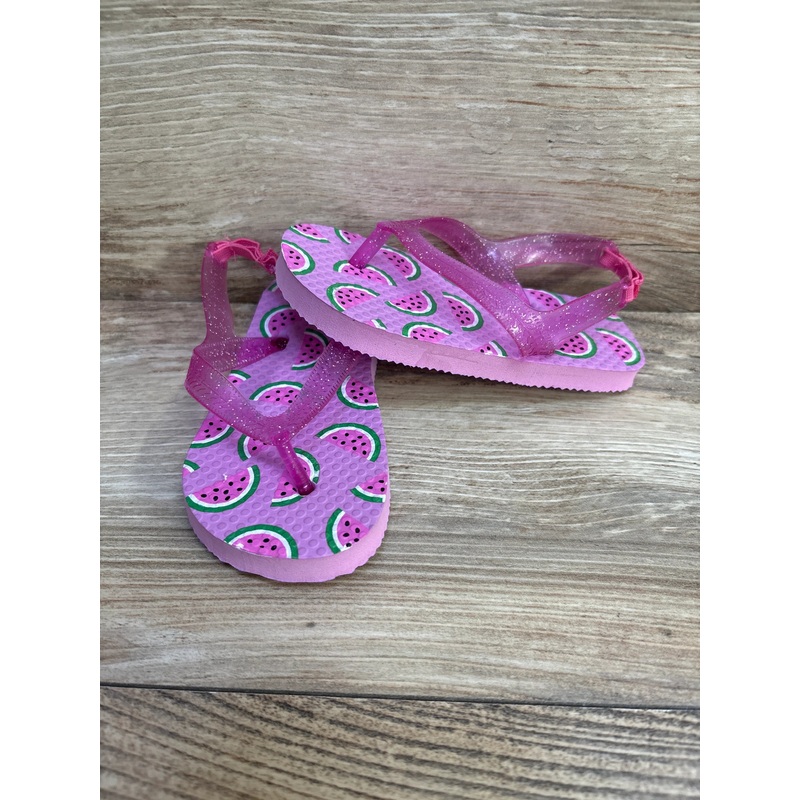 Flip Flops Watermelon Print Pink sz 7/8