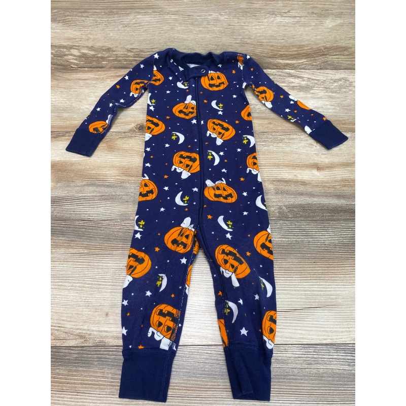 Hanna Andersson Peanuts Halloween Zip Sleeper Navy sz 18-24m