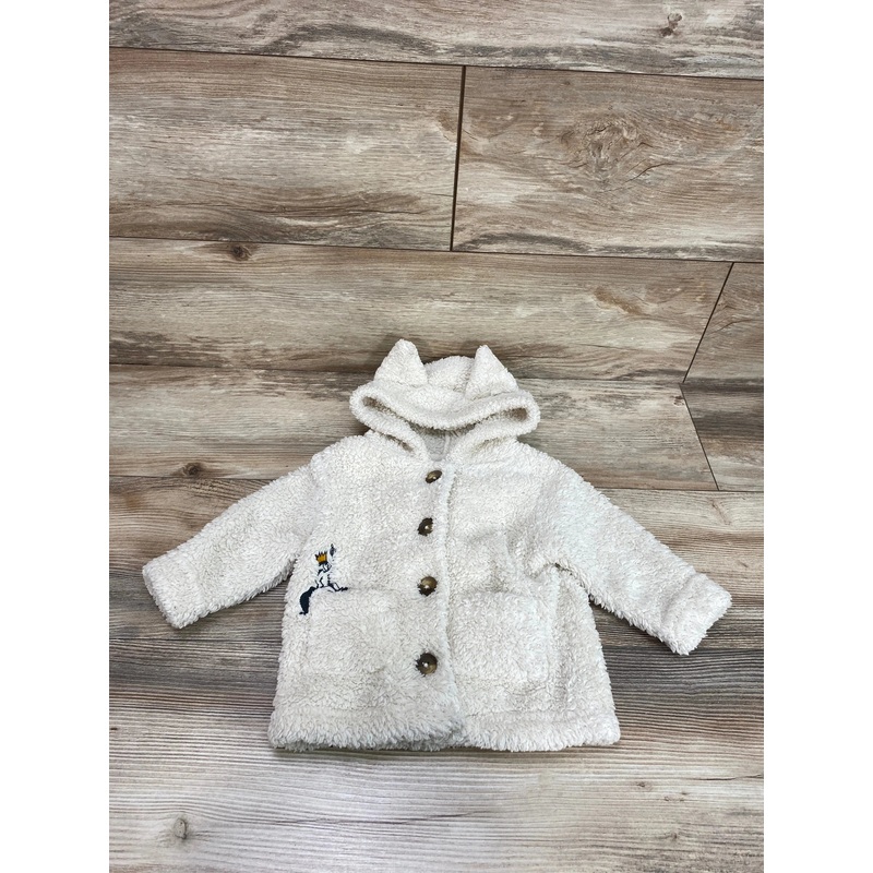 Hanna Andersson Where The Wild Thing Are Sherpa Hoodie Cream sz 6-12m