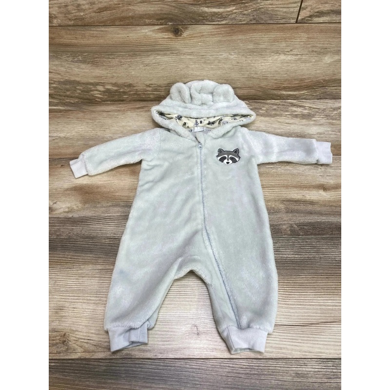 Hooded Raccoon Coverall Grey sz 0-3m