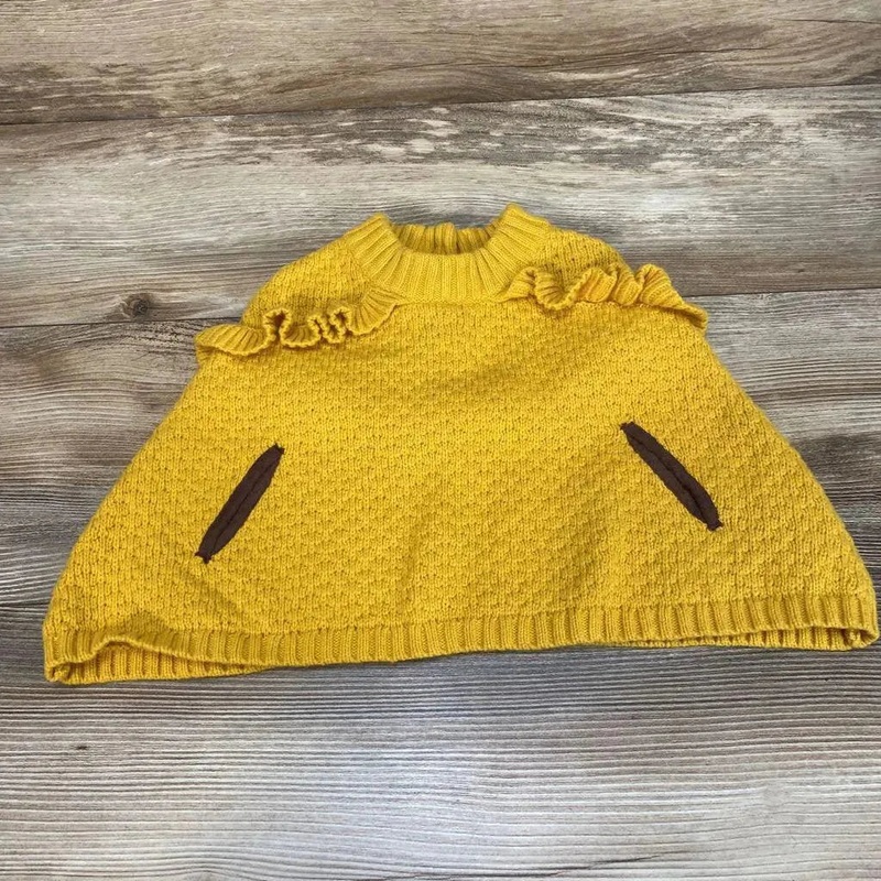 Janie & Jack Sweater Poncho sz 3-6m Yellow 3-6m Used