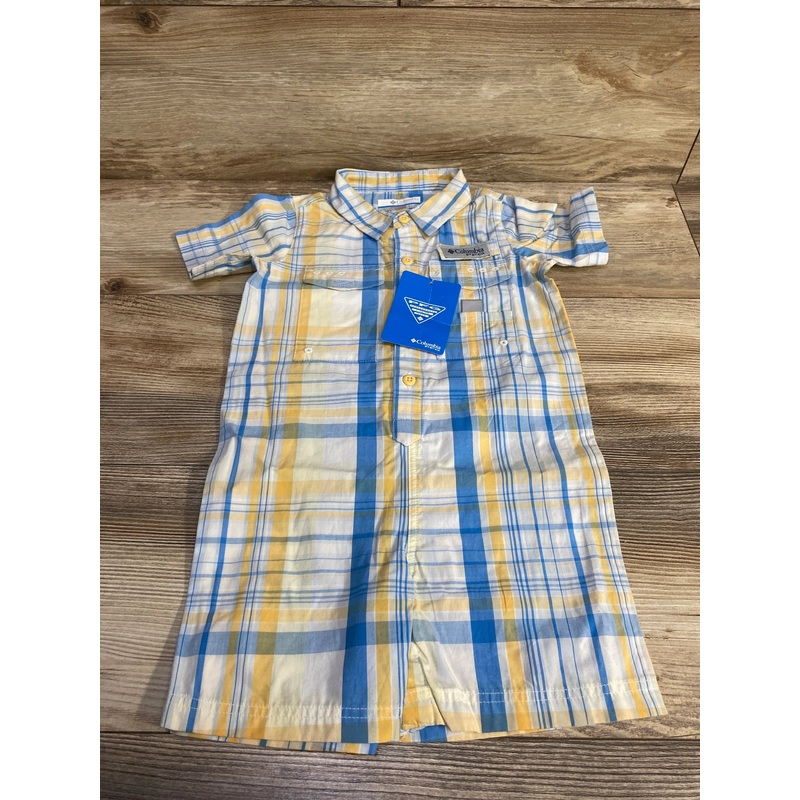 NEW Columbia Plaid Romper Yellow sz 18-24m Yellow 18m