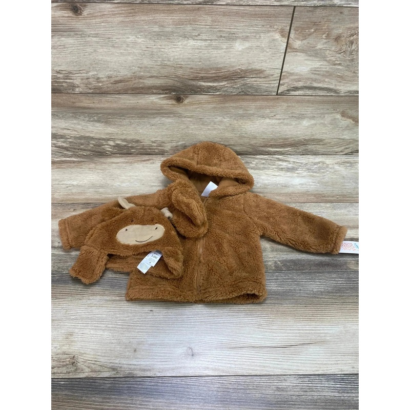NEW Just One You 3pc Moose Full Zip Hoodie Set Brown sz 3-6m
