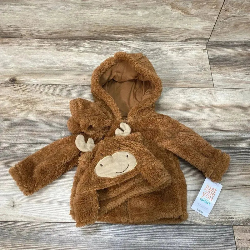 NEW Just One You 3pc Sherpa Hoodie Set sz 3-6m Brown 3-6m New
