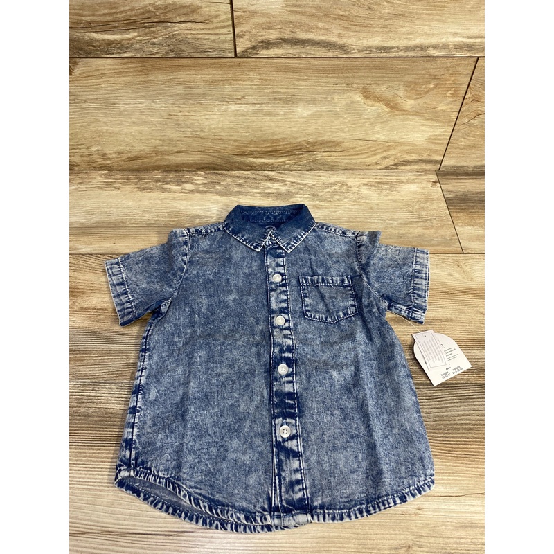 NEW Wonder Nation Chambray Button Up Shirt Blue sz 2T Blue 2T