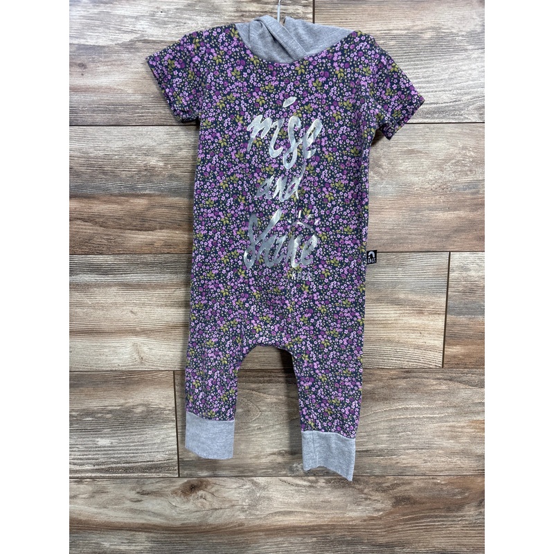 Rags Floral Hooded Romper Grey sz 18-24m Multicolor 18m