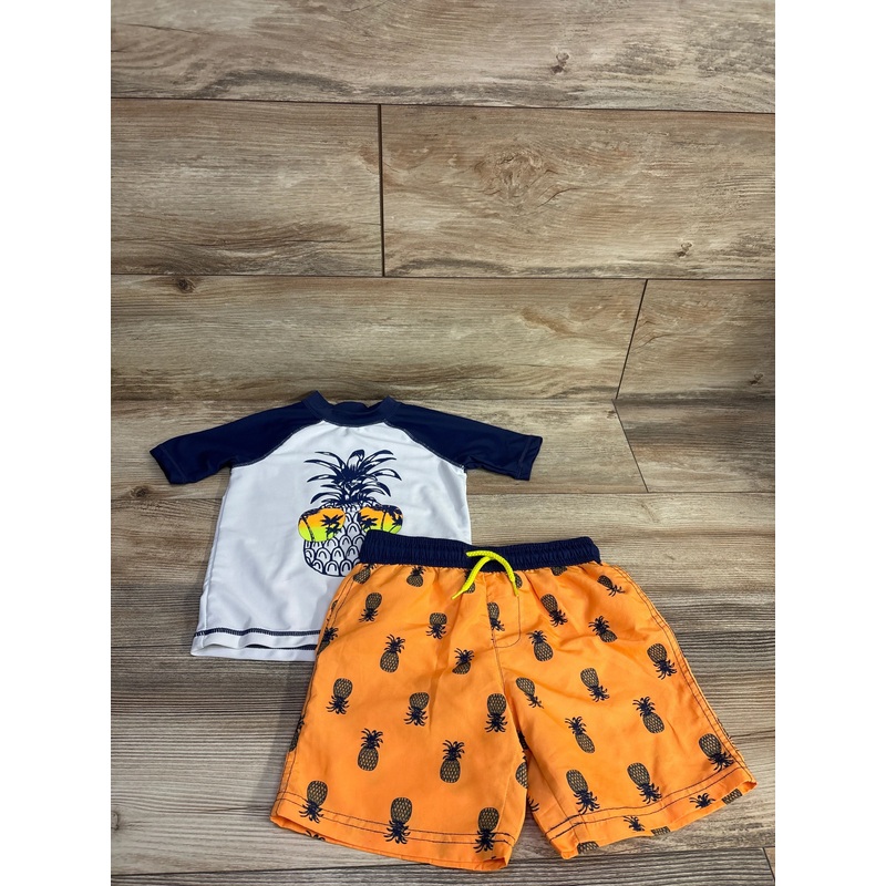 Tommy Bahama 2pc Pineapple Rashguard & Swim Trunks Navy sz 3T Navy 3T