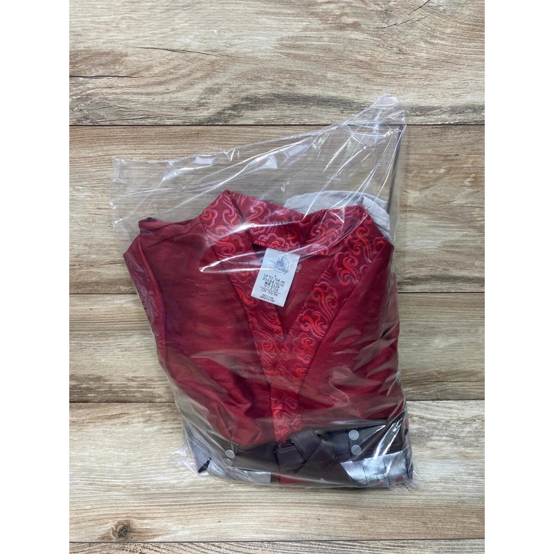 Disney Store 3Pc Live Action Mulan  Costume Red 4T