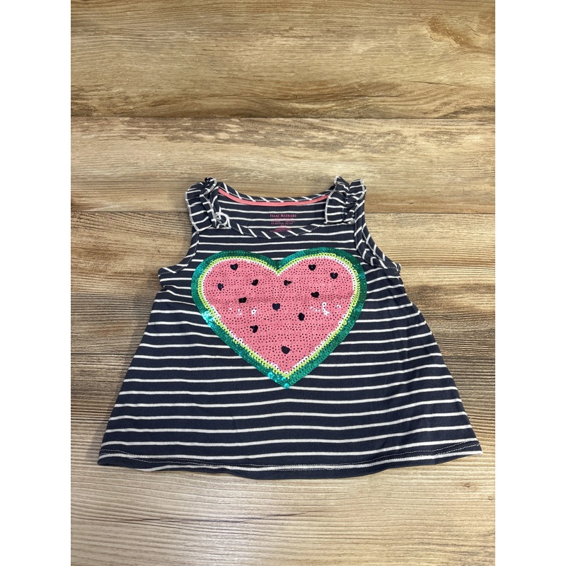 Isaac Mizrahi Striped Watermelon Sequin Tank Top Grey sz 4T Grey 4T