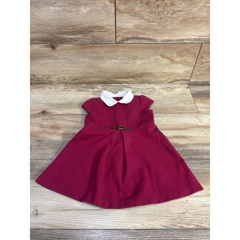 Janie and Jack Collared Ponte Dress In Dainty Berry sz 12-18m Berry 12m
