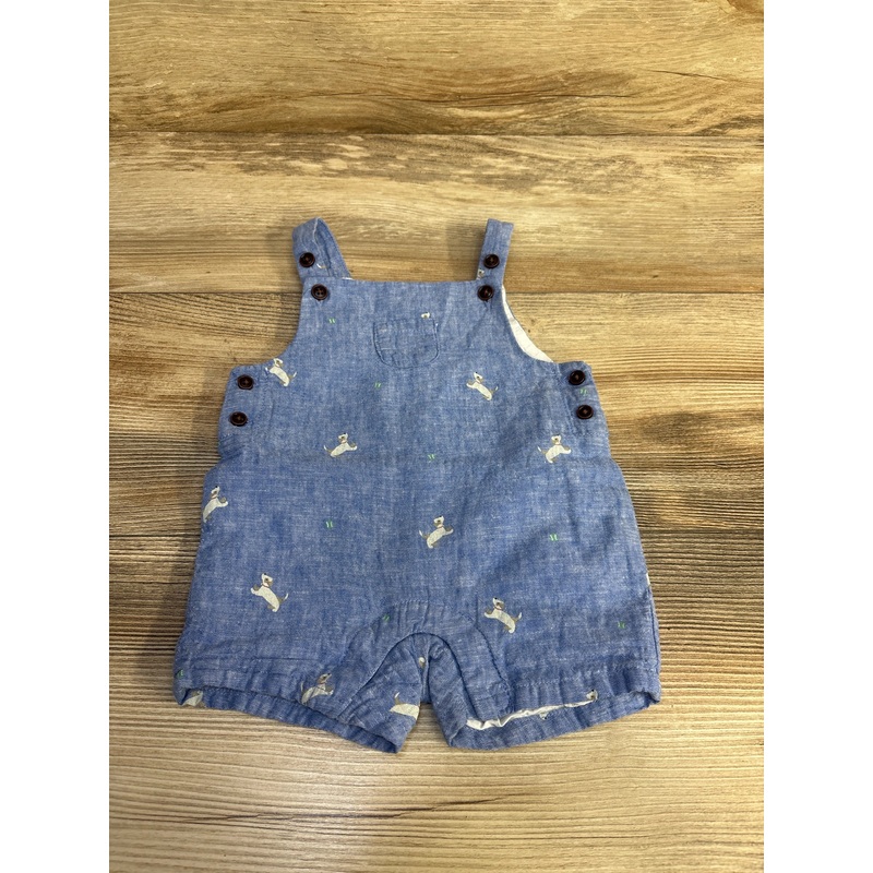 Janie and Jack Dog Linen Overall Blue sz 0-3m Blue Newborn