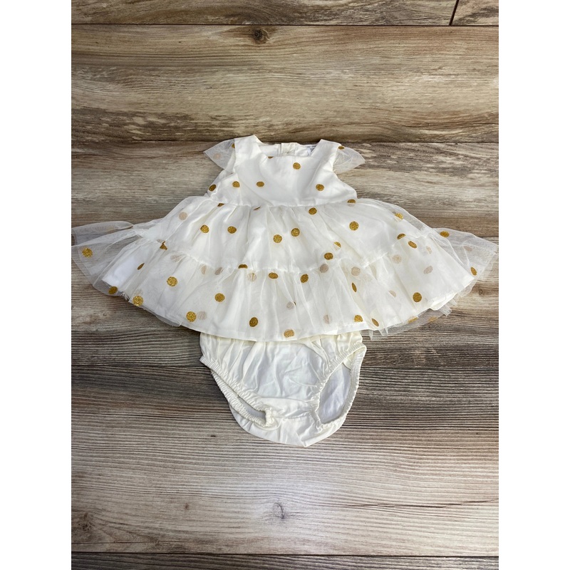 Just One You Polka Dot Dress & Bloomers Cream sz 3m Cream 3m