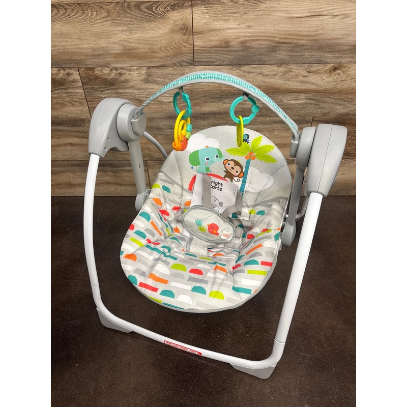 NEW Bright Starts Playful Paradise Portable Compact Baby Swing