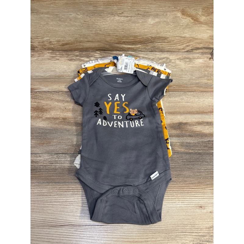 NEW Gerber 5pk Bodysuits sz 6-9m Multicolor 6m