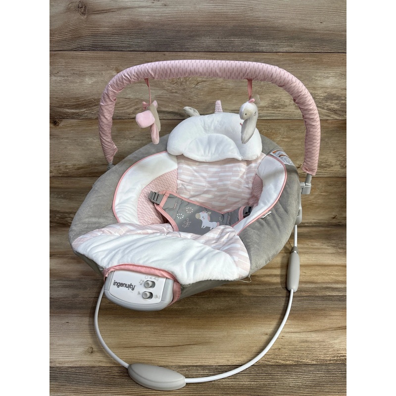 NEW Ingenuity Soothing Baby Bouncer, Flora the Unicorn
