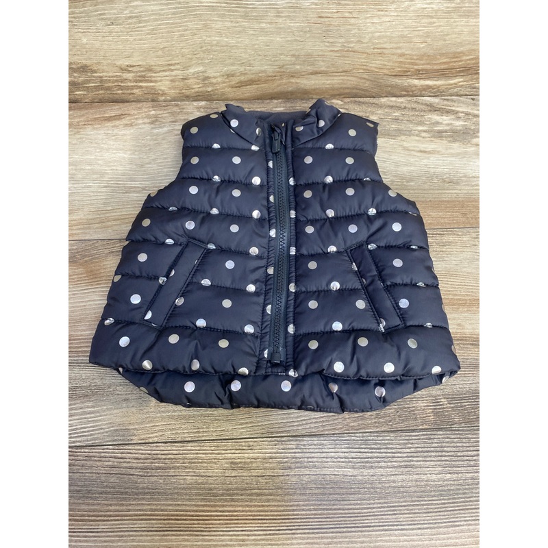Old Navy Polka Dot Puffer Vest Grey sz 3-6m Grey 3m