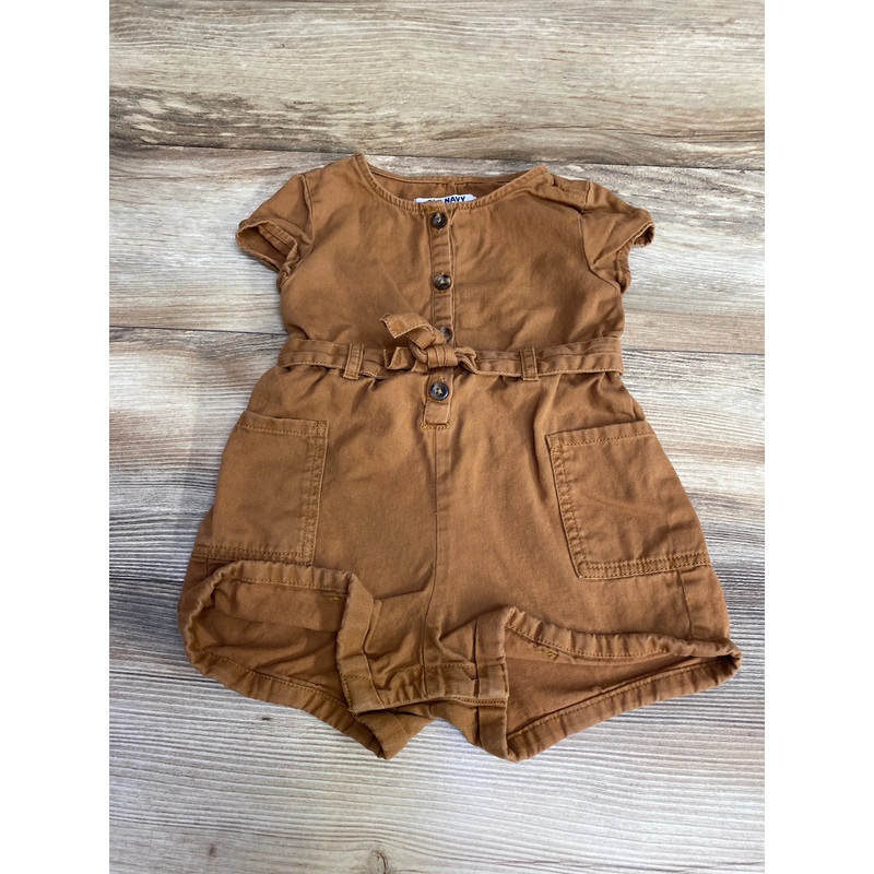 Old Navy Tie-Belt Utility Romper Brown sz 2T Brown 2T