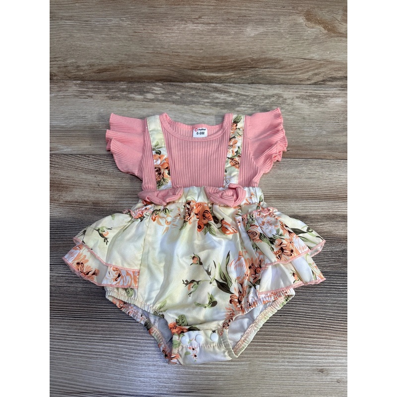 PatPat Ribbed Floral Romper Pink sz 6-9m Pink 6m