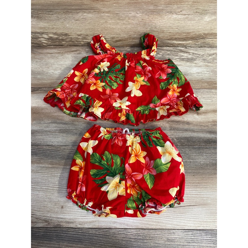 RJC 2pc Floral Top & Bottoms Set Red sz 24m Red 24m