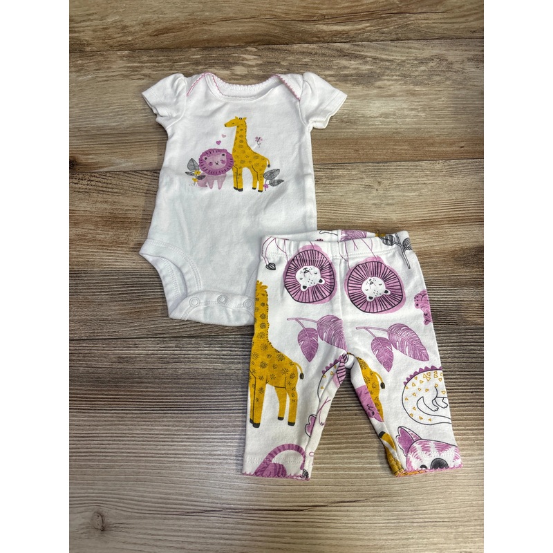 Carter’s 2pc Animal Print Bodysuit & Pants White sz Newborn White Newborn