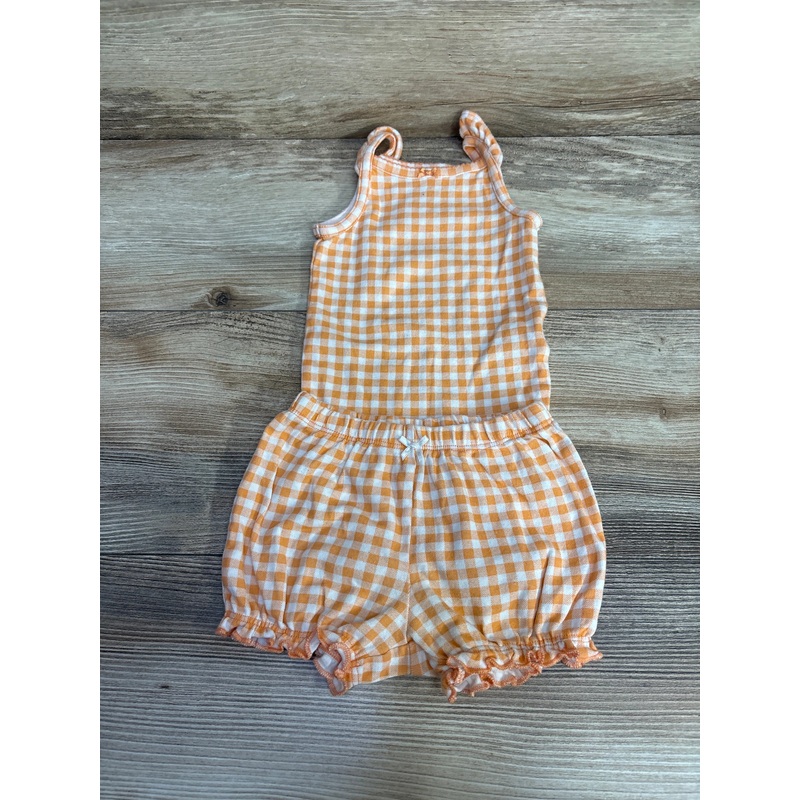 Carter’s 2pc Gingham Bodysuit & Shorts Orange sz 6m Orange 6m