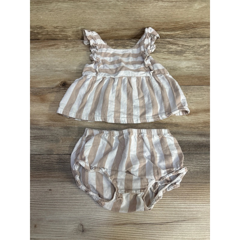 Carter’s 2pc Striped Top & Bottoms Beige sz 18m Beige 18m