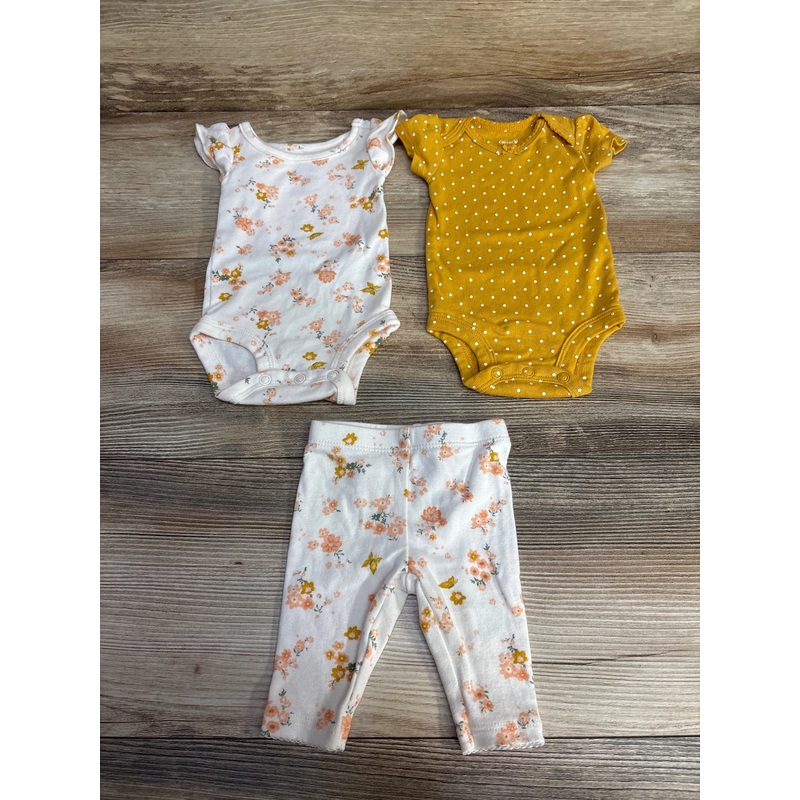 Carter’s 3pc Floral Bodysuit & Pants Set White sz Newborn White Newborn