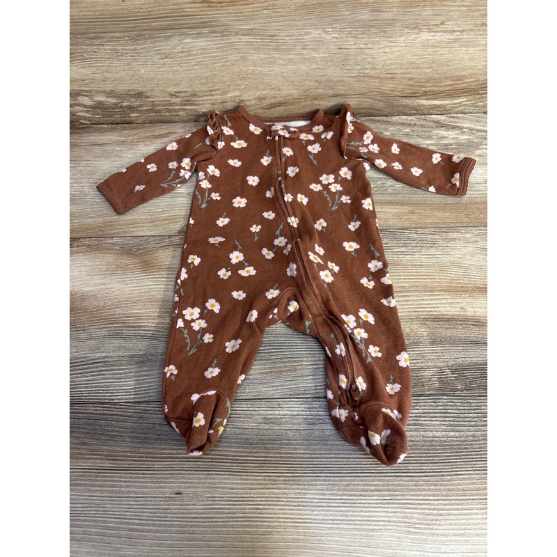 Carter’s Floral Sleeper Brown sz 3m Brown 3m