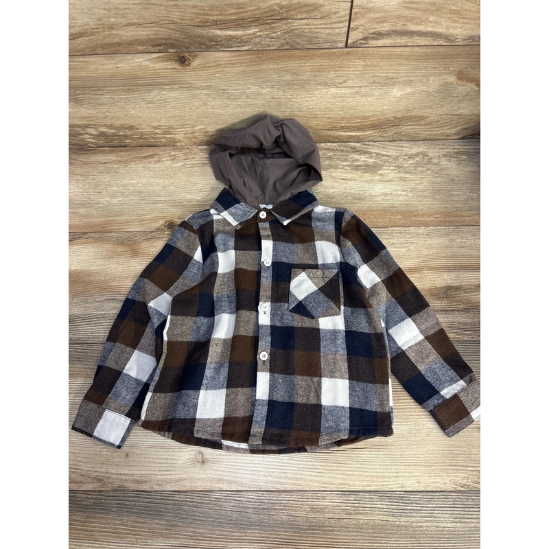 Hooded Flannel Brown sz 3-4T Brown 3T