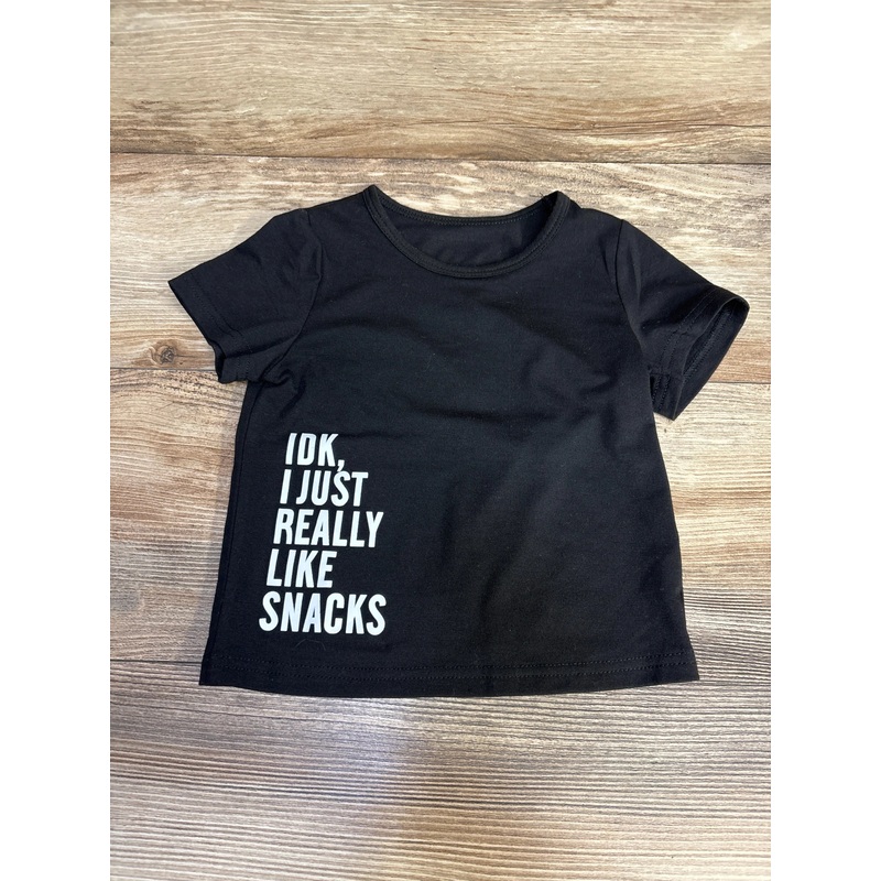 IDK I Just Really Like Snacks Shirt Black sz 1-2T Black 12m