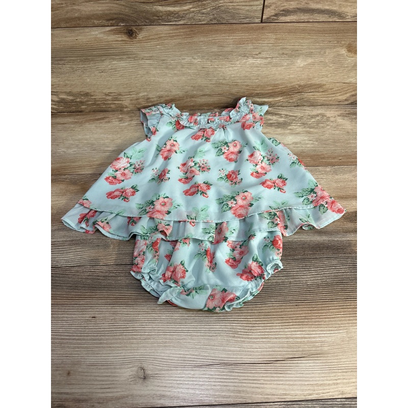 Janie and Jack 2pc Rose Chiffon Matching Set Mint sz 18-24m Blue 18m