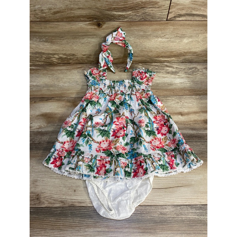 Janie and Jack 3pc The Abigail Smocked Dress White sz 12-18m White 12m