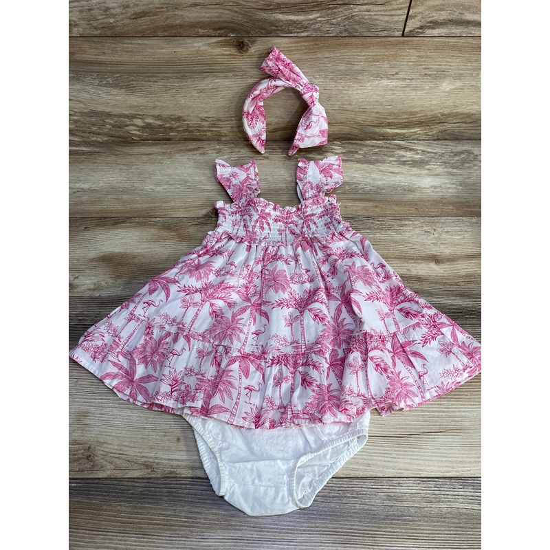 Janie and Jack 3pc The Emily Smocked Sundress White/Pink sz 12-18m White 12m