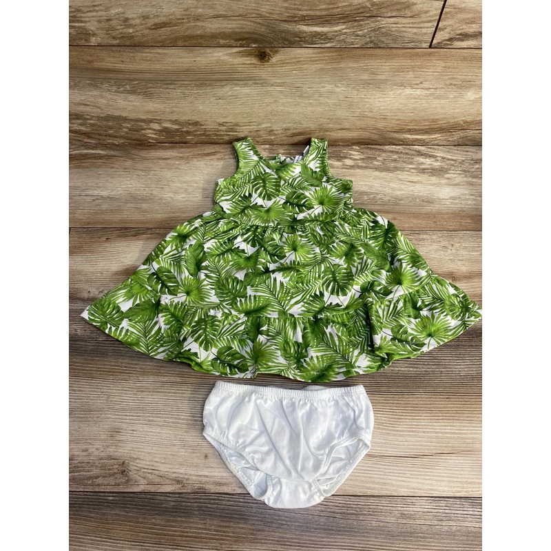 Janie and Jack Palm Everyday Dress & Bloomers Green sz 12-18m Green 12m