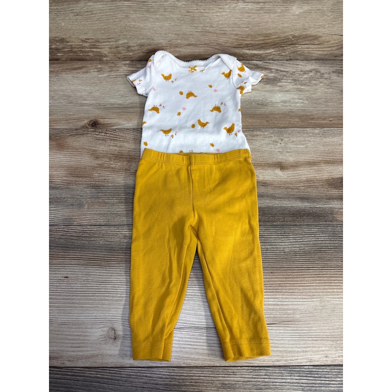 Just One You 2pc Chicks Bodysuit & Pants White sz 6m White 6m