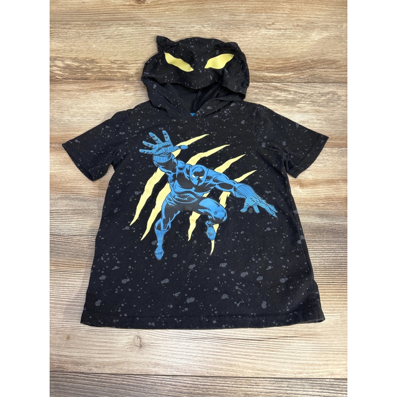 Marvel Black Panther Hooded Shirt Black sz 5T Black 5T