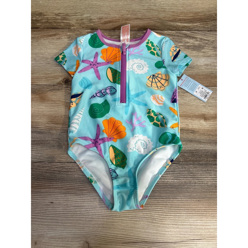 NEW Cat & Jack 1pc Seashells Swimsuit Blue sz 4T Blue 4T