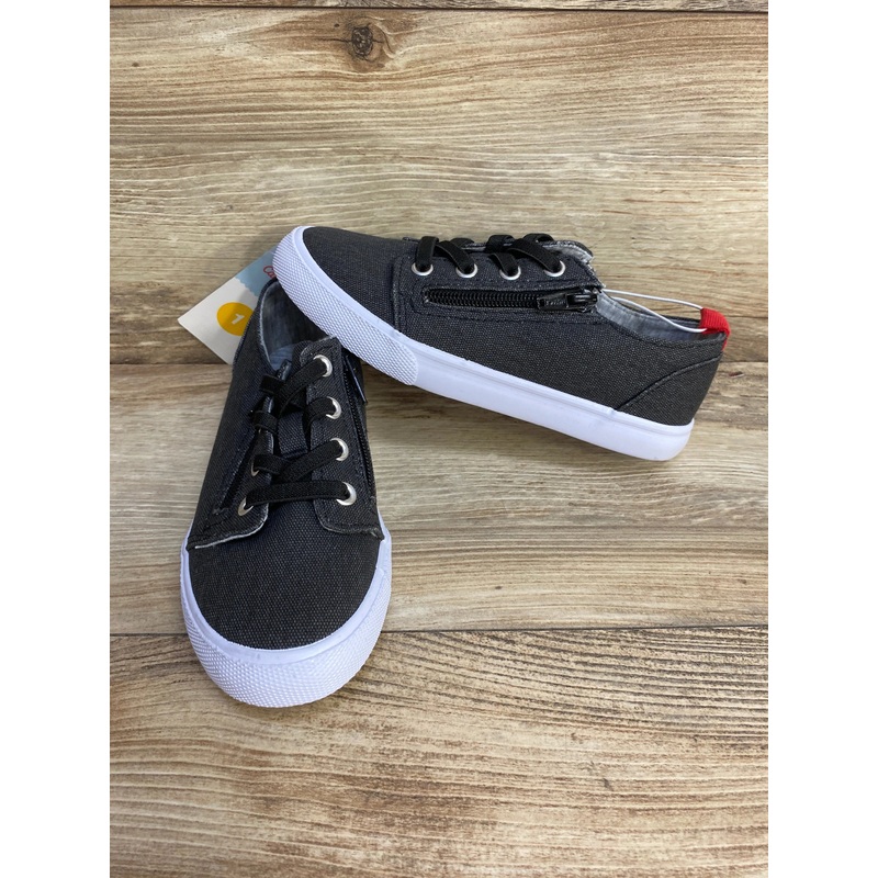 NEW Cat & Jack Lucian Double Zipper Sneakers Black sz 1Y