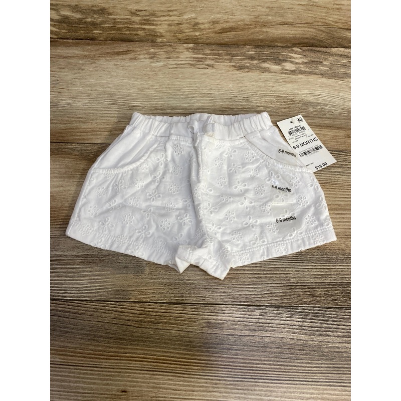 NEW First Impressions Eyelet Shorts White sz 6-9m White 6m