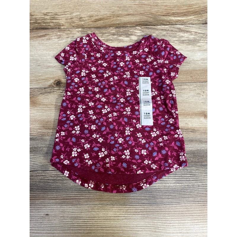 NWOT Cat & Jack Floral Shirt sz 18m Burgundy 18m