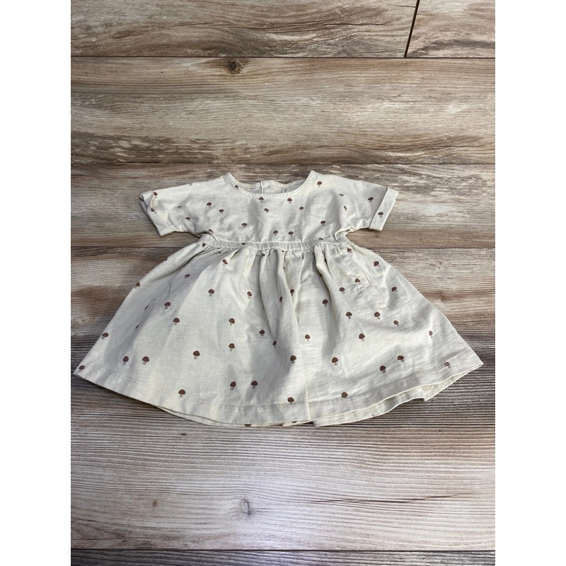 Rylee + Cru Kat T-Shirt Dress in Mushrooms sz 12-18m Beige 12m