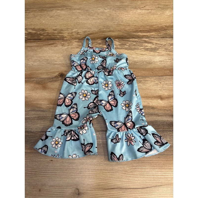 Shein Butterfly Print Romper Blue sz 1-3m Blue Newborn