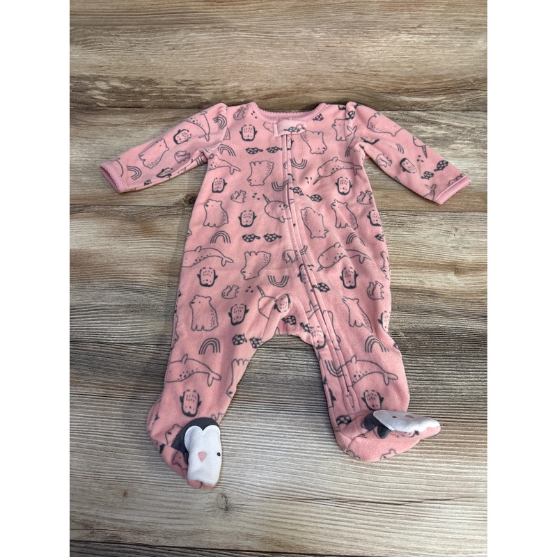 Simple Joys Animal Print Blanket Sleeper Pink sz 0-3m Pink Newborn