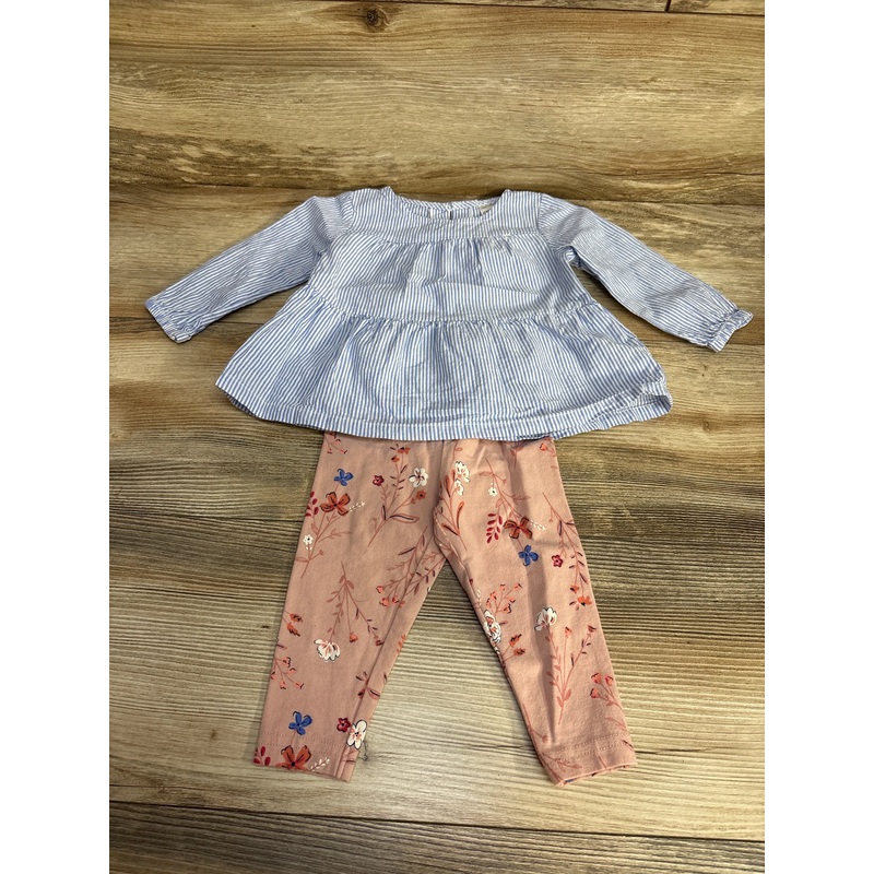 Carter’s 2pc Striped Top & Leggings Blue sz 9m Blue 9m