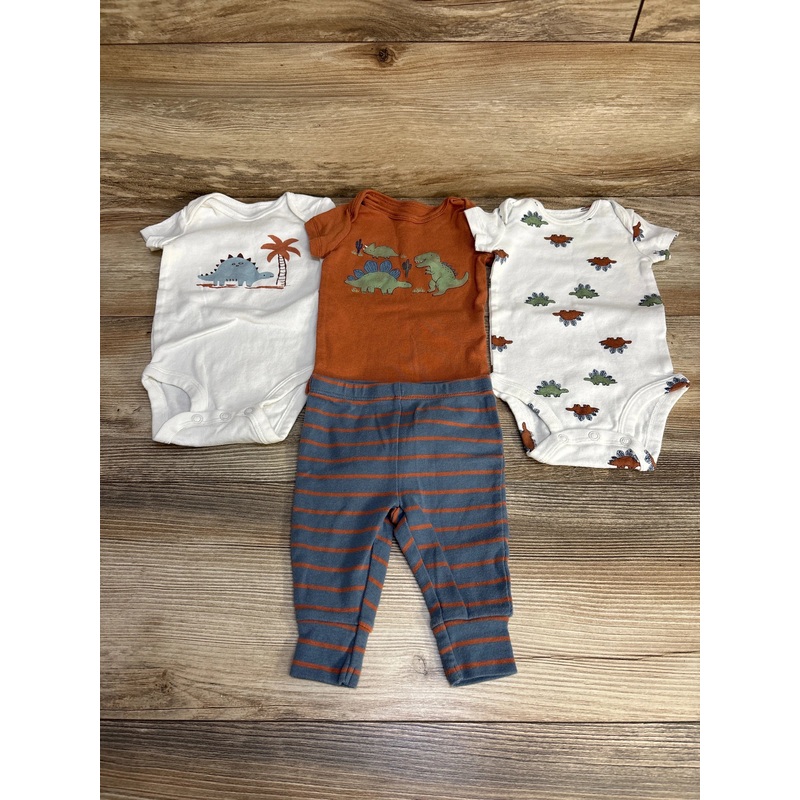 Carter’s 4pc Dinosaur Bodysuit Set sz 3m Multicolor 3m