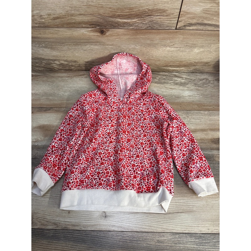 Cat & Jack Floral Pullover Hoodie Red sz 4-5T Red 4T