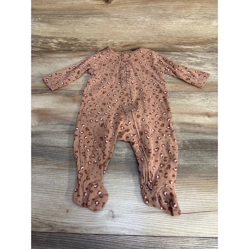 Child Of Mine Leopard Print Sleeper Brown sz 3-6m Brown 3m